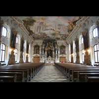 Ingolstadt, Asamkirche Maria de Victoria, Innenraum / Hauptschiff in Richtung Chor