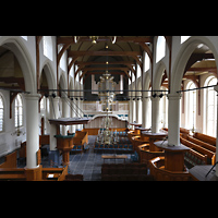 Blick von der rückseitigen Empore zur Orgel Amsterdam, Waalse Kerk (Oude Walenkerk), Blick von der rückseitigen Empore zur Orgel