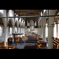 Blick von der rückseitigen Empore zur Orgel Amsterdam, Waalse Kerk (Oude Walenkerk), Blick von der rückseitigen Empore zur Orgel