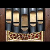 Prospektdetail des Chorpositivs Amsterdam, Waalse Kerk (Oude Walenkerk), Prospektdetail des Chorpositivs