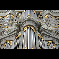 Prospektfetail Rückpositiv, darüber das Hauptwerk Amsterdam, Westerkerk, Prospektfetail Rückpositiv, darüber das Hauptwerk