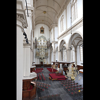 Seitlicher Blick von der Chorempore in Richtung Hauptorgel Amsterdam, Westerkerk, Seitlicher Blick von der Chorempore in Richtung Hauptorgel