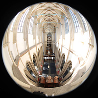 Blick vom Triforium in der Chorspitze in die Kirche Kampen, Sint Nicolas Bovenkerk, Blick vom Triforium in der Chorspitze in die Kirche