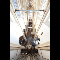 Blick vom Dach der Hauptorgel in die Kirche Kampen, Sint Nicolas Bovenkerk, Blick vom Dach der Hauptorgel in die Kirche