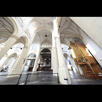 Blick von der Vierung auf Willis-Orgel und de Swart/von Hagerbeer-Orgel Leiden, Hooglandse Kerk, Blick von der Vierung auf Willis-Orgel und de Swart/von Hagerbeer-Orgel