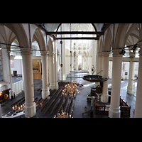Blick von der Orgelsempore in die Kirche Leiden, Hooglandse Kerk, Blick von der Orgelsempore in die Kirche