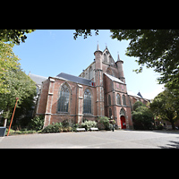 Ansicht von Nordwesten vom Pieterskerkhof Leiden, Pieterskerk, Ansicht von Nordwesten vom Pieterskerkhof