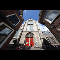 Südliche Querhausfassade vom Herensteeg aus Leiden, Pieterskerk, Südliche Querhausfassade vom Herensteeg aus