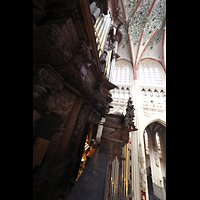 Blick übers Rückpositiv auf Spiieltisch und Hauptwerksprospekt ´s-Hertogenbosch, Sint Janskathedraal, Blick übers Rückpositiv auf Spiieltisch und Hauptwerksprospekt