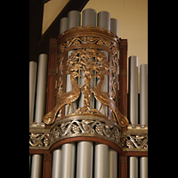 Germantown (PA), First Presbyterian Church, Prospektdetail und Verzierung an der Gallery Organ