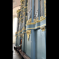 Vilnius, Šv. Jonu Bažnycia (St. Johannes), Oginskiu koplycios (Oginski-Kapelle), Orgel mit Spieltisch seitlich