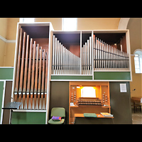 Berlin - Pankow, Dorfkirche Französisch Buchholz, Orgel mit Spieltisch
