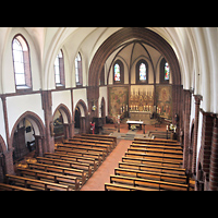 Berlin - Steglitz, Heilige Familie Lichterfelde, Blick von der Orgelempore in die Kirche