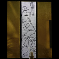 Berlin (Neukölln), Hephatha-Kirche Britz, Figuren an Glasfenstern