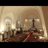 Berlin - Pankow, St. Maria Magdalena Niederschönhausen, Blick von der Orgelempore in die Kirche